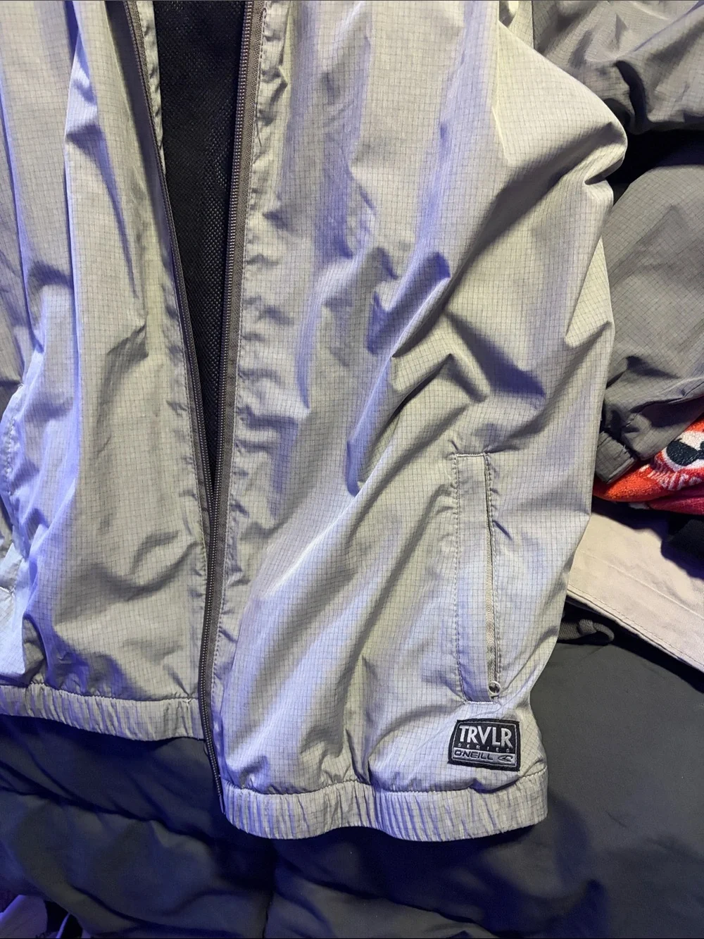 O'Neill  Boy’s Light Gray Hooded Rain Jacket